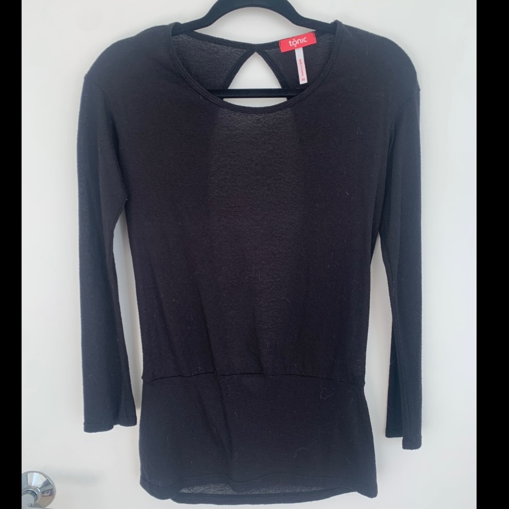 Tonic open back, long sleeve top, XS
